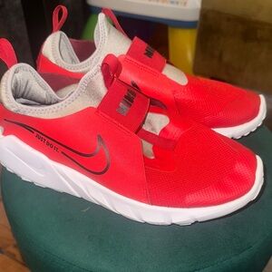 Nike Kids Red and White Slip-On Sneakers